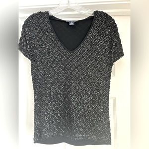 Ann Taylor beaded top. Stretch material. Size small